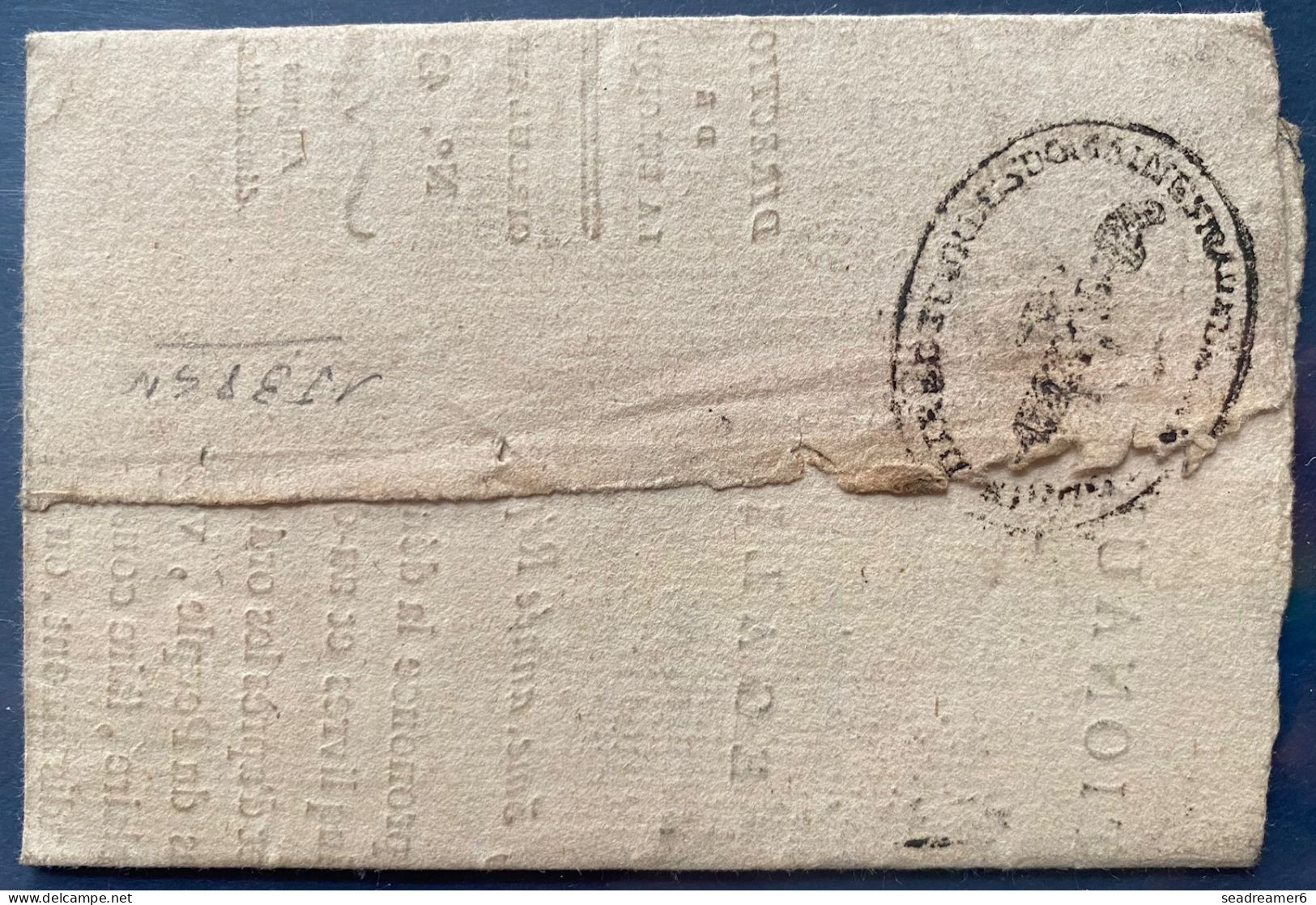 Lettre En Franchise LE DIRECTEUR DES DOMAINES NATIONAUX Marque BRUXELLES Rouge  7 Prairial An III (1795) Pour OSTENDE - 1794-1814 (Période Française)