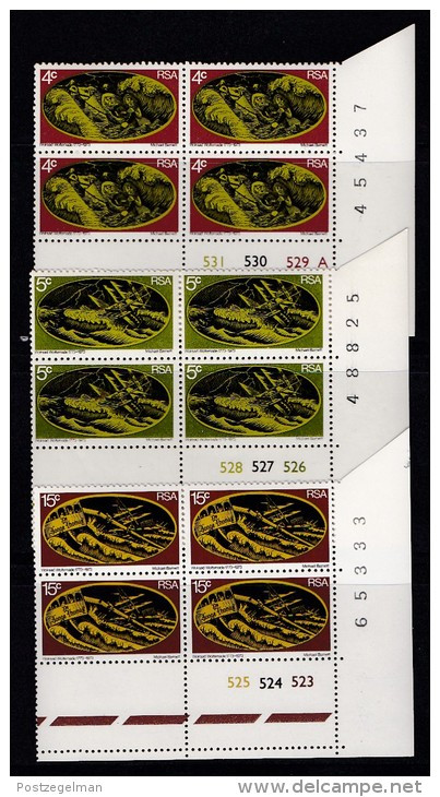 SOUTH AFRICA, 1973, MNH Control Block Of 4, W. Woltemade, M 421-423 - Ungebraucht
