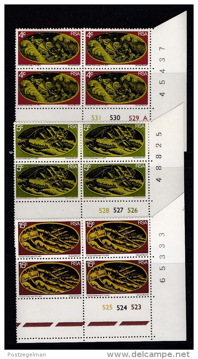 SOUTH AFRICA, 1973, MNH Control Block Of 4, W. Woltemade, M 421-423 - Nuevos