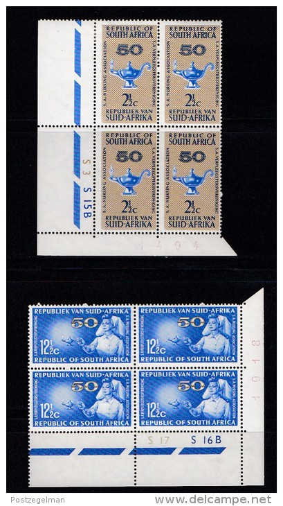 SOUTH AFRICA, 1964, MNH Control Block Of 4, Nursing Association, M 342-343 - Nuevos