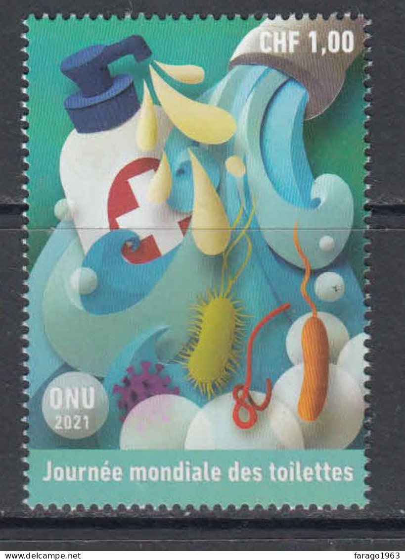 2021 United Nations GENEVA Toilets For Health  Complete Set Of 1 MNH @ BELOW FACE VALUE - Unused Stamps
