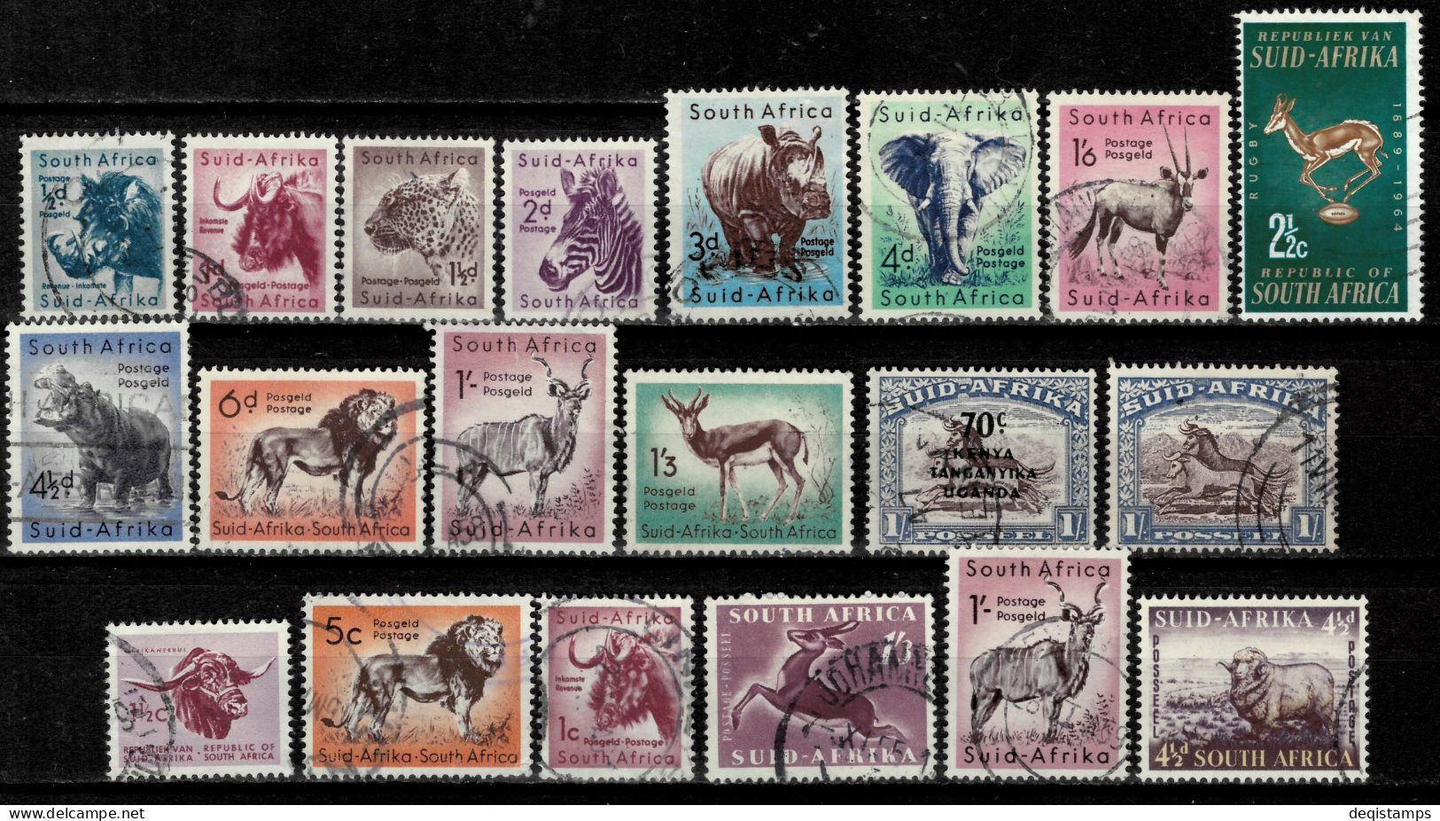 South Africa 1954/75  Fauna Lot / Used Stamps - Usati