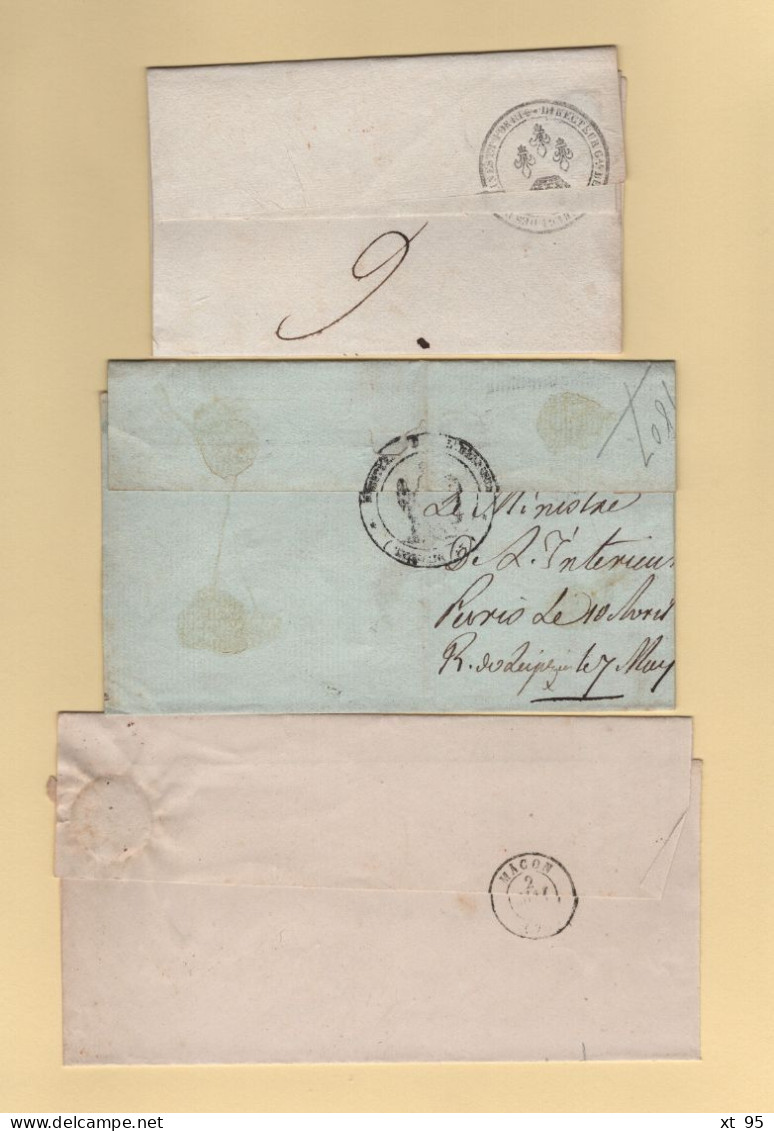 Franchise - Lot De 3 Marques Postales Avec Frappes TB - Lettres Sans Correspondance - 1801-1848: Precursors XIX