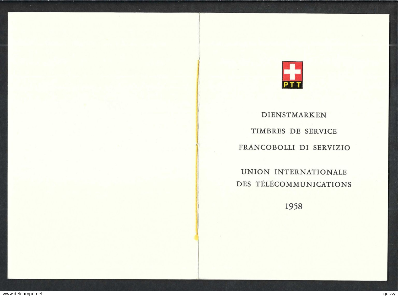 SUISSE Service UIT 1958: Encart De Genève Avec TP Obl. CAD - OIT