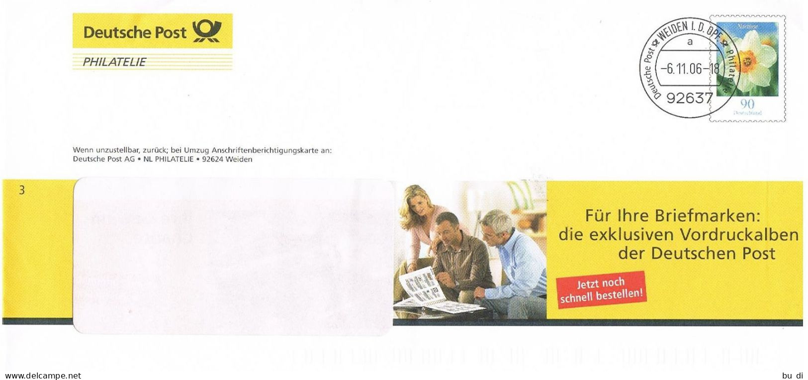 Deutschland Ganzsache Stationary Umschlag Narzisse - Absender Deutsche Post - Covers - Used