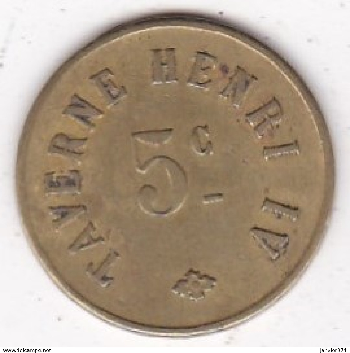 75 Paris, La Taverne Henri IV 5 Centimes, Inédit Jeton En Laiton - Monedas / De Necesidad