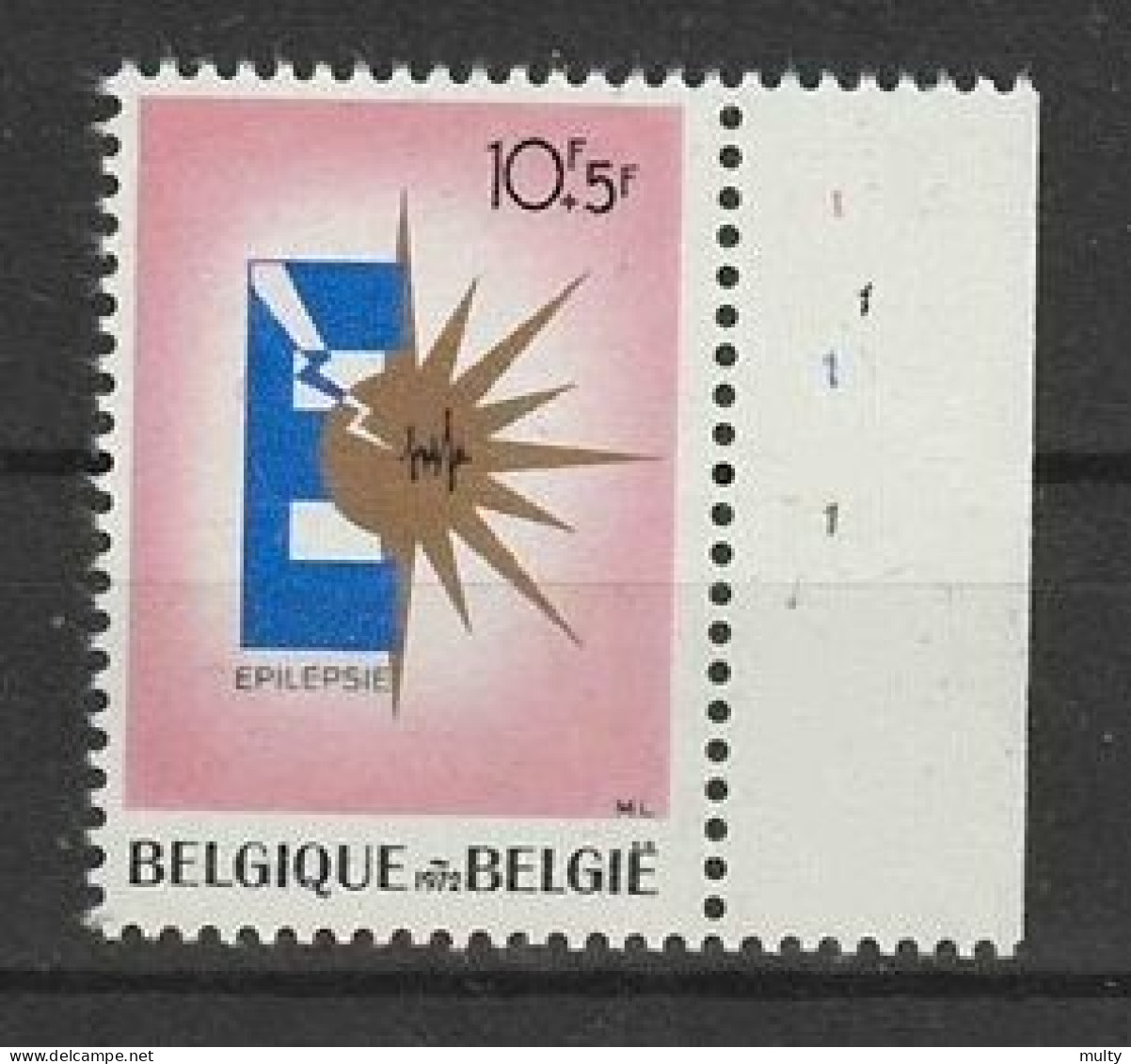 België OCB 1639 ** MNH Met Plaatnummer 1. - 1971-1980