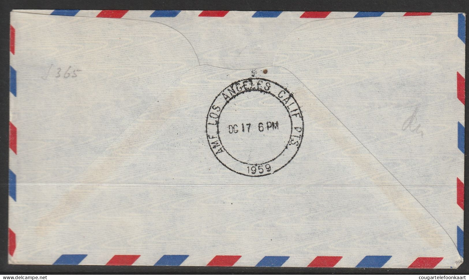 1959, Panam, First Flight Cover, Sydney-Los Angeles - Eerste Vluchten