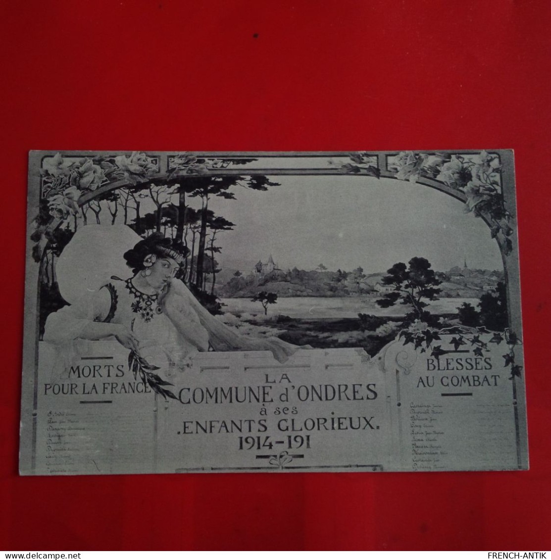 ILLUSTRATEUR ART NOUVEAU LA COMMUNE D ONDRES A SES ENFNATS GLORIEUX 1914 - Other & Unclassified