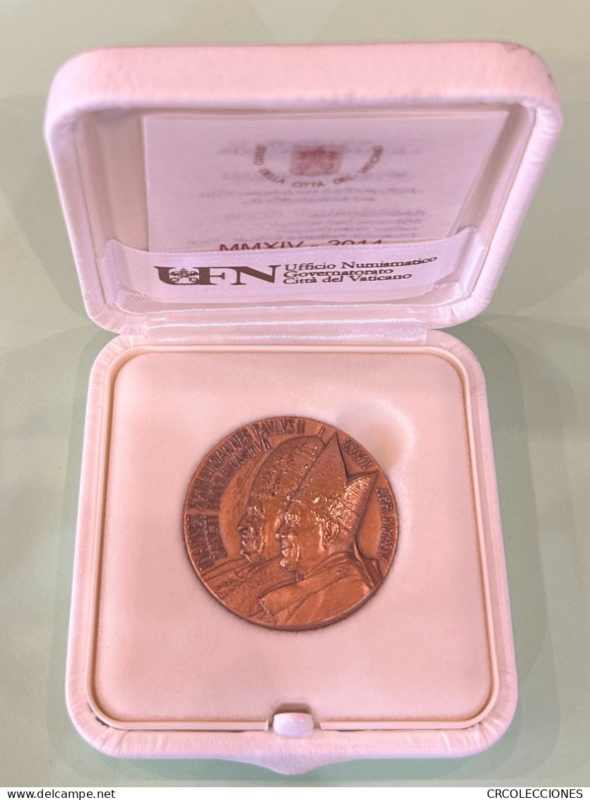 CREXP250 ESTUCHE CON MEDALLA CANONIZACION JUAN PABLO II Y JUAN XXIII 20 GRAMOS 2014 NUEVA - Monarquía/ Nobleza