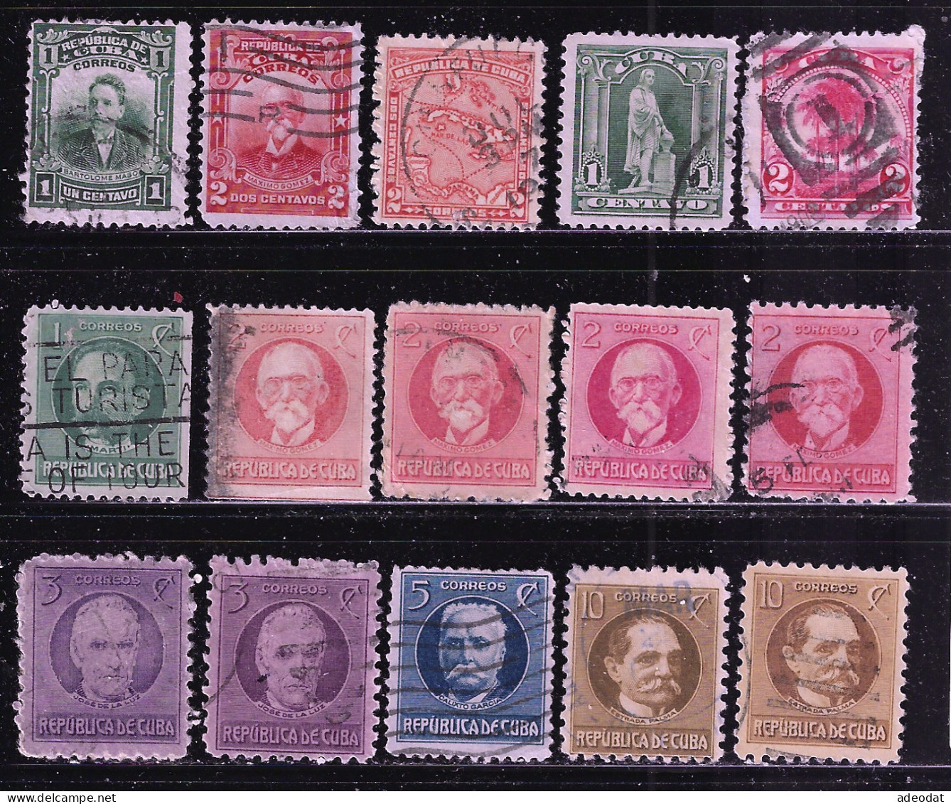 CUBA 1910-1914 SCOTT 238...255 CANCELLED - Usados