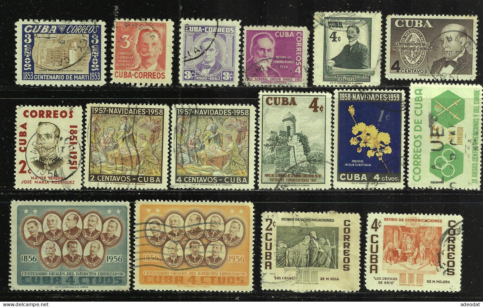 CUBA 1953-1958 SCOTT 502...612 CANCELLED - Oblitérés