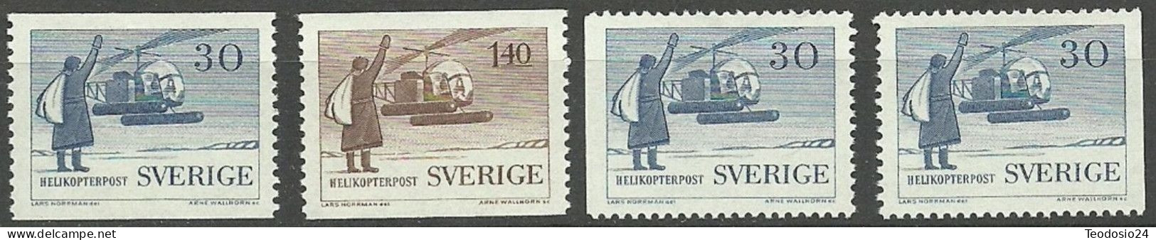 SUECIA 1958 Yt PA  8/9 + PA 8 A+b  ** Mnh  AEREO - Unused Stamps