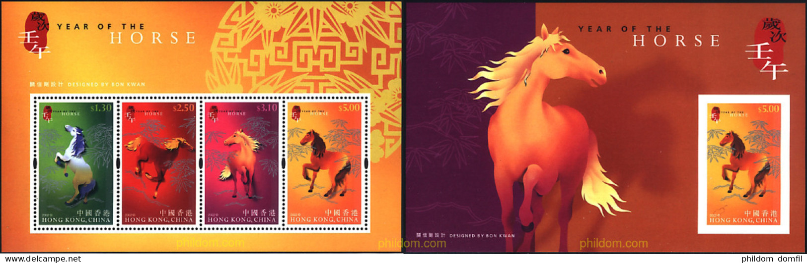 87432 MNH HONG KONG 2002 AÑO LUNAR CHINO - AÑO DEL CABALLO - Lots & Serien