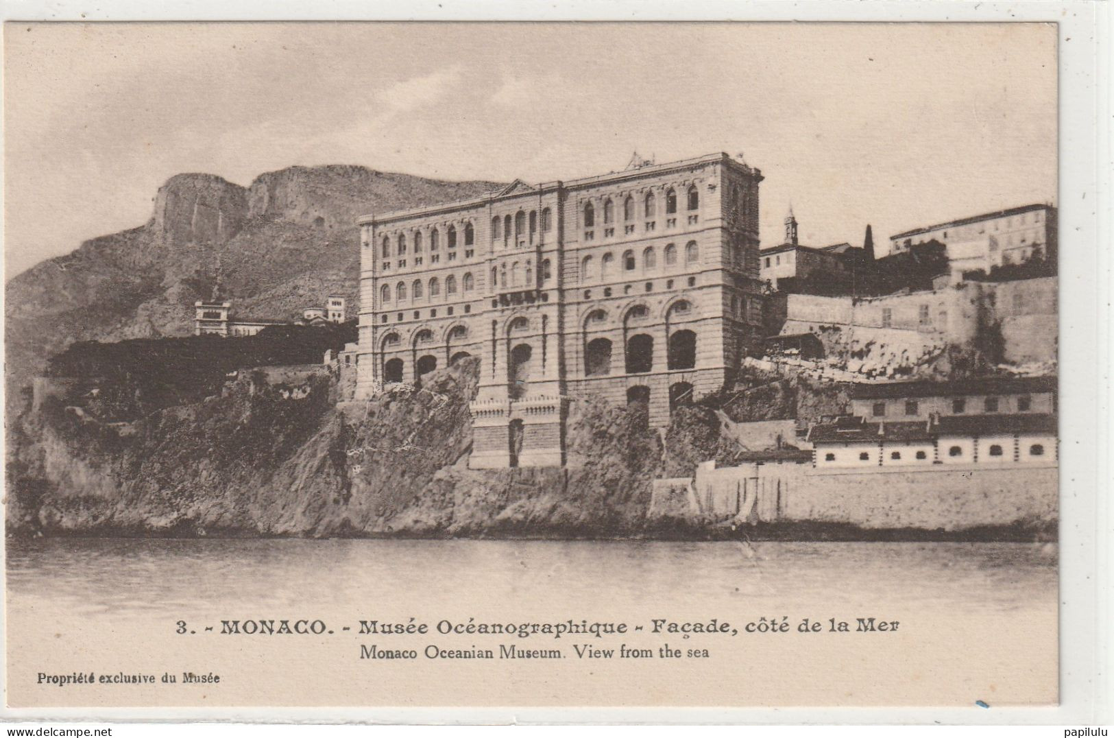 MONACO 71 : édit. Giletta N° 3 : Musée Océanographique , Façade Coté De La Mer - Oceanografisch Museum