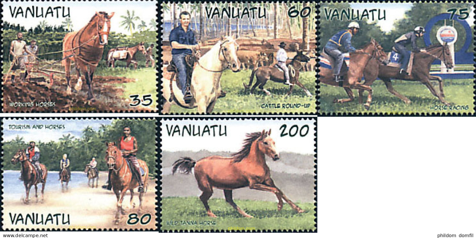 93575 MNH VANUATU 2002 CABALLOS SALVAJES DE VANUATU - Vanuatu (1980-...)