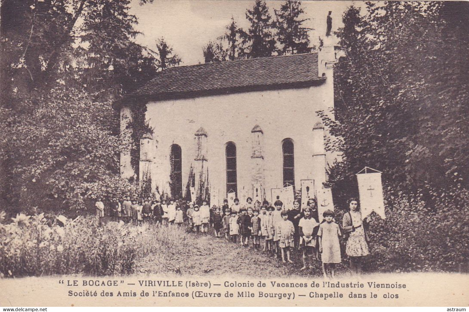 Cpa - 38 - Viriville - Animée - " Le Bocage " , Colonie De Vacances De L'industrie Viennoise - Edi Blanchard - Viriville