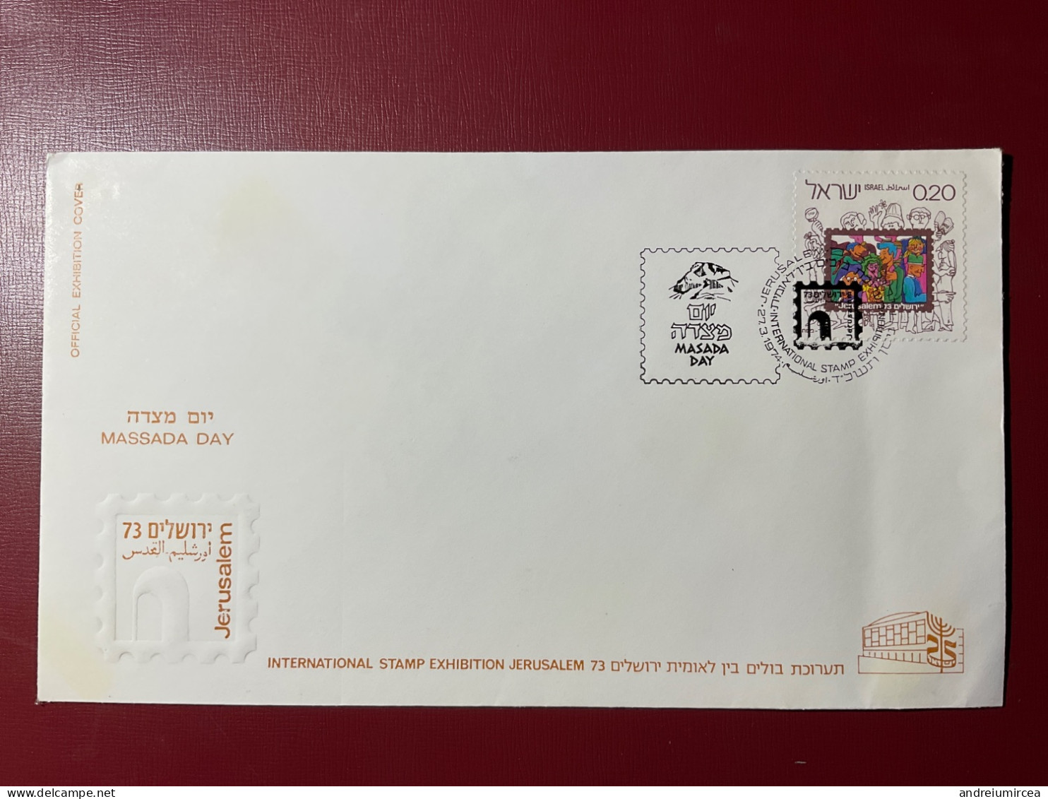 1973 FDC STAMP EXHIBITION JÉRUSALEM’73  Masada Day - Lettres & Documents