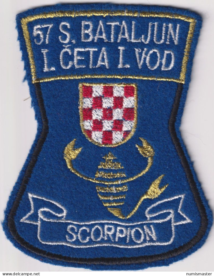 CROATIA ARMY , 57th BATALION 1st COMPANY ,1st PLATOON SCORPION , SISAK - Ecussons Tissu