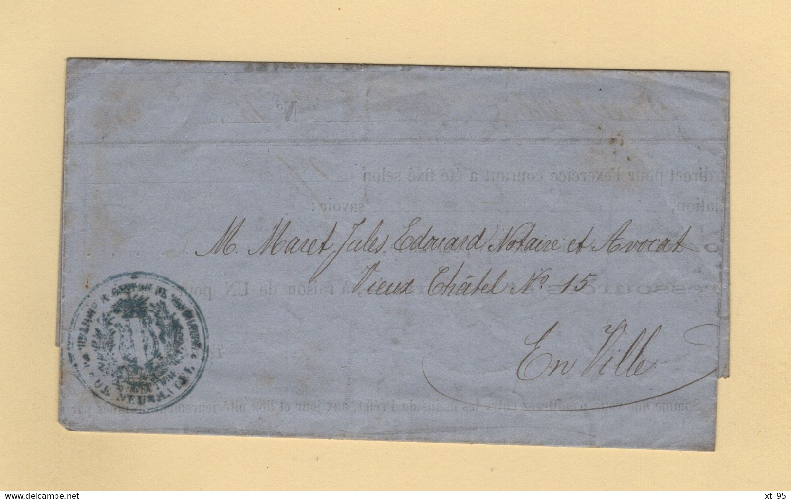 Suisse - Mandat D Impot Direct - 1873 - Neufchatel - ...-1845 Prefilatelia