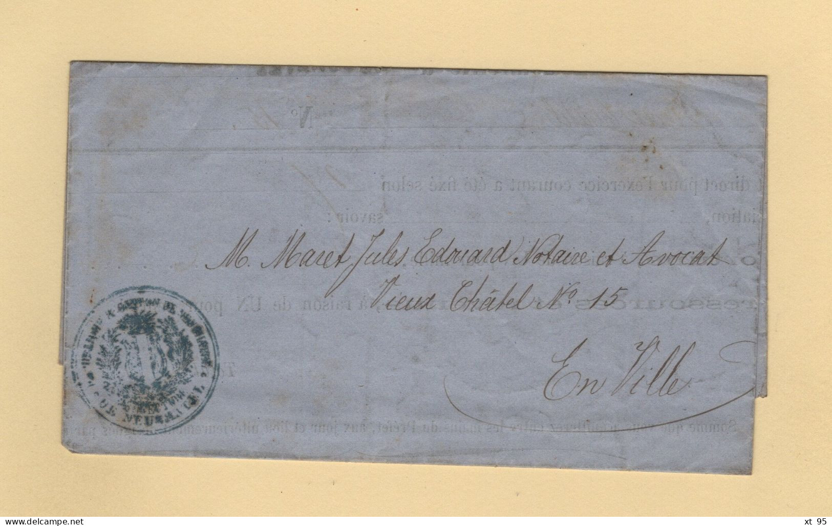 Suisse - Mandat D Impot Direct - 1873 - Neufchatel - ...-1845 Préphilatélie