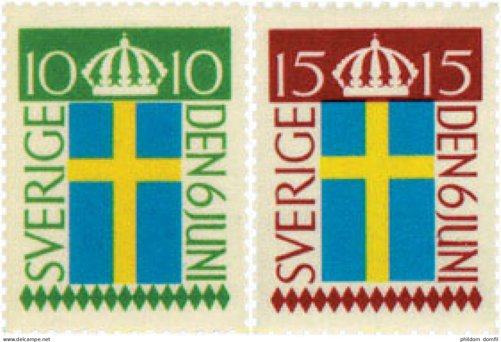 107420 MNH SUECIA 1955 FIESTA NACIONAL Y CINCUENTENARIO DE LA BANDERA NACIONAL - Unused Stamps