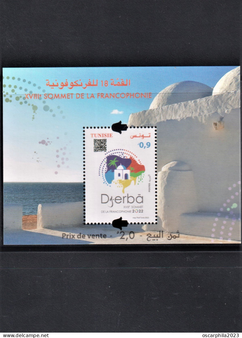 2022- Tunisie- 18ème Sommet De La Francophonie, Djerba 2022 Block Perforé.  MNH** - Autres & Non Classés