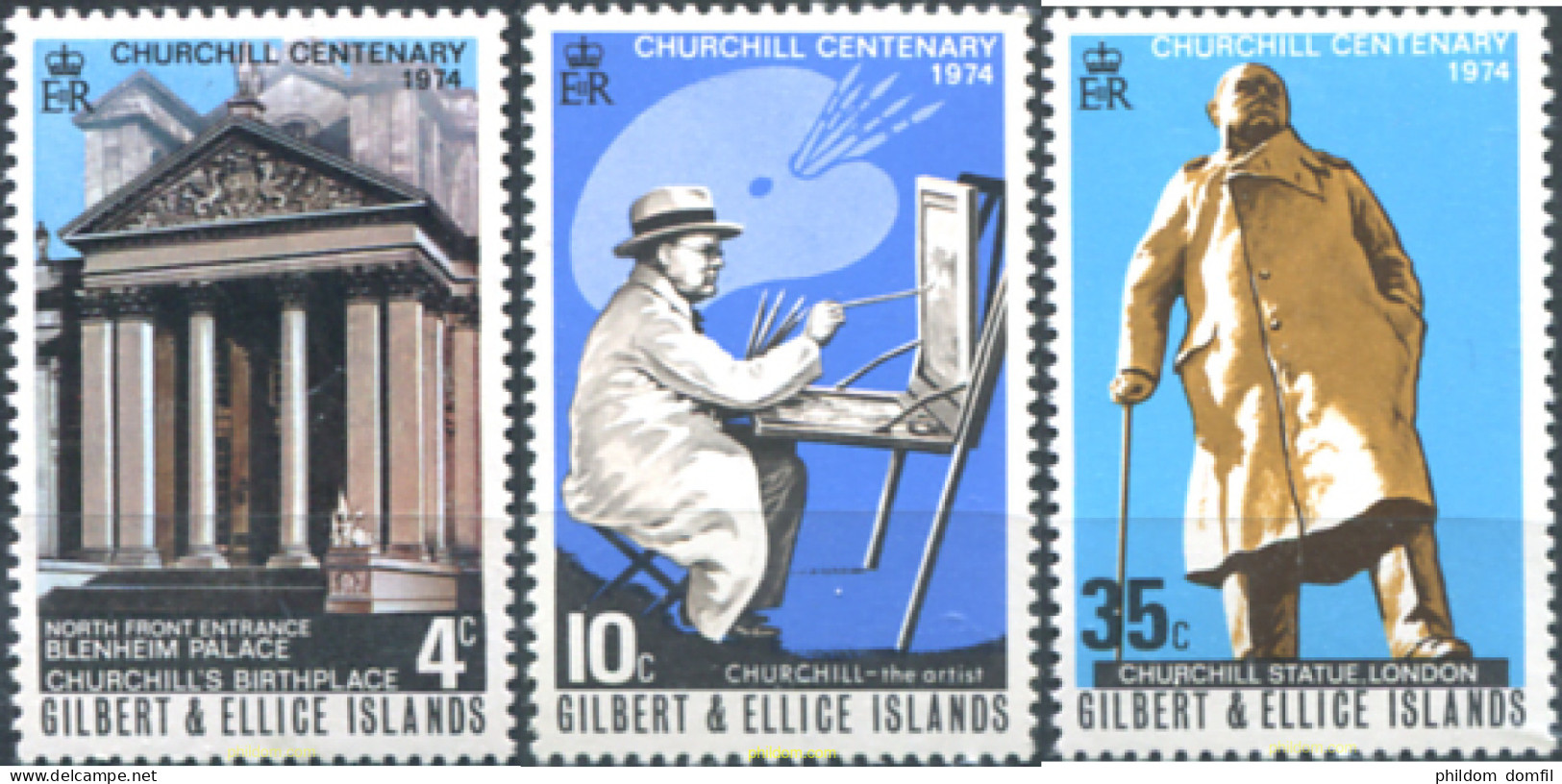 123674 MNH GILBERT Y ELLICE 1974 CENTENARIO DEL NACIMIENTO DE SIR WINSTON CHURCHILL - Gilbert- Und Ellice-Inseln (...-1979)