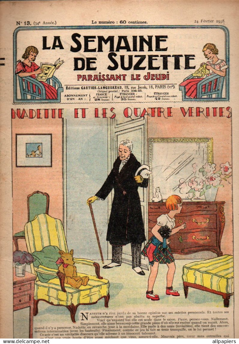 La Semaine De Suzette N°13 Comment On Voyagera Dans La Lune  En L'an 3000 - Autour Des Poupées - Agneaux D'aujourd'hui - La Semaine De Suzette