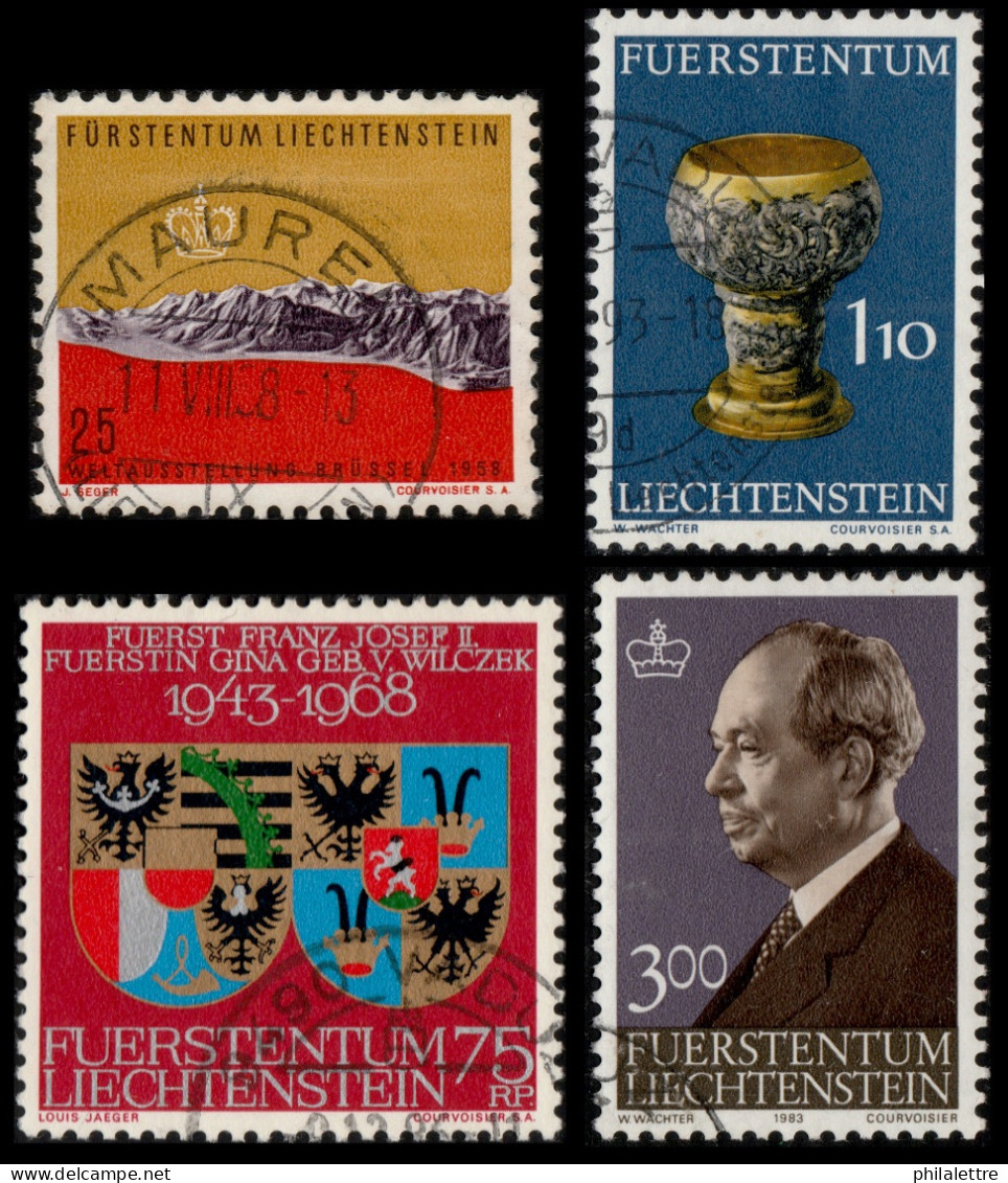 LIECHTENSTEIN - 1958/83 - Mi.356, 496, 589 & 829 - VFU° - Lotes/Colecciones