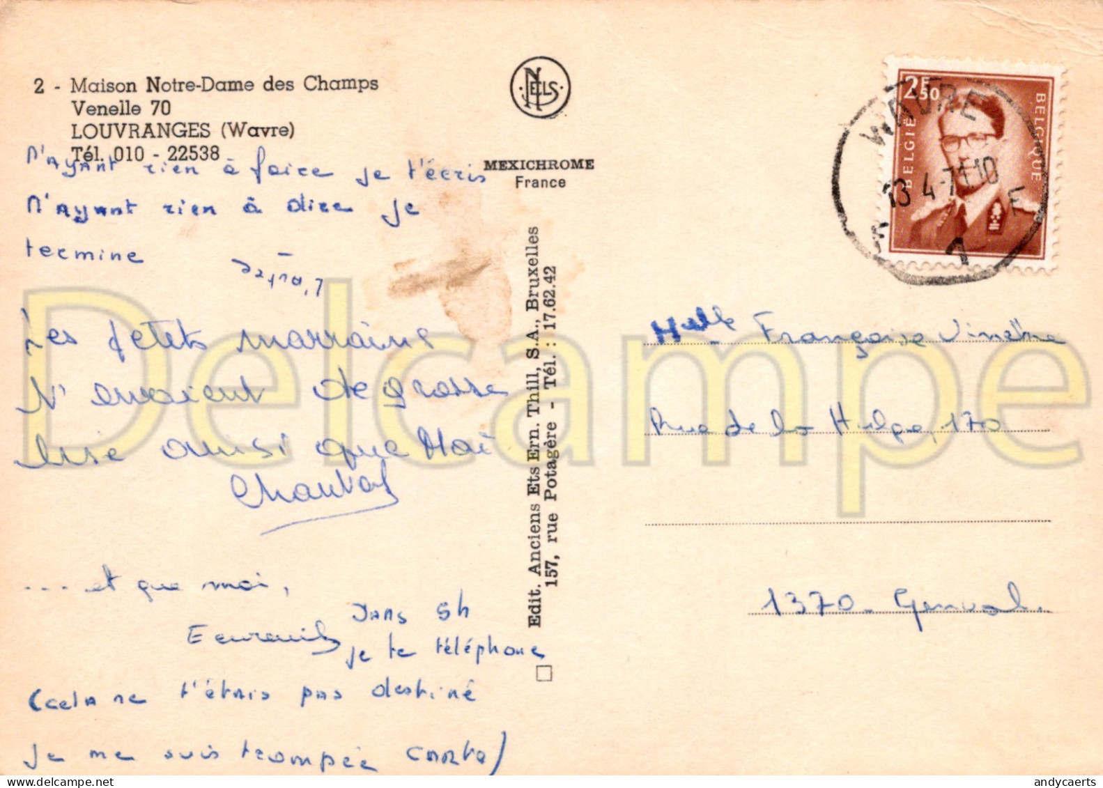 Postkaart Louvranges - Chaumont-Gistoux