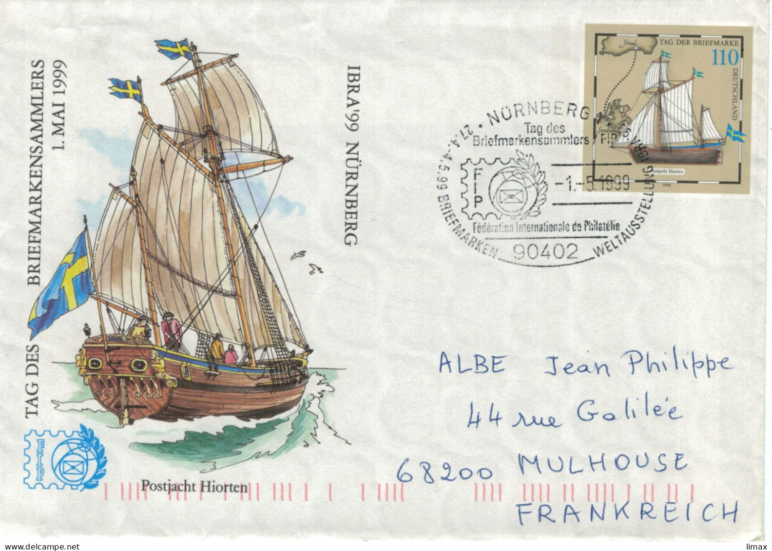 Ganzsache Postjacht Hiorten 1999 Nürnberg 90402 - Enveloppes Privées - Oblitérées