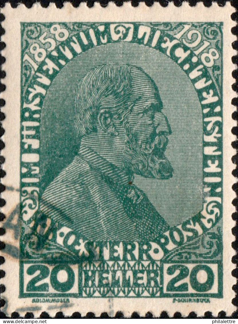 LIECHTENSTEIN - 1918 - Mi. 10 - 20h Blackish Opal-green - Used (CTO) - Oblitérés