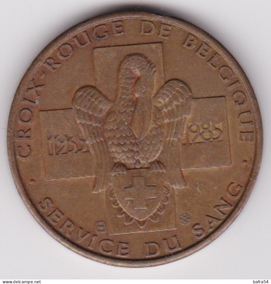 Médaille- Jeton  50 Ans De La Croix Rouge De Belgique 1935-1985 Service Du Sang - Professionnels / De Société