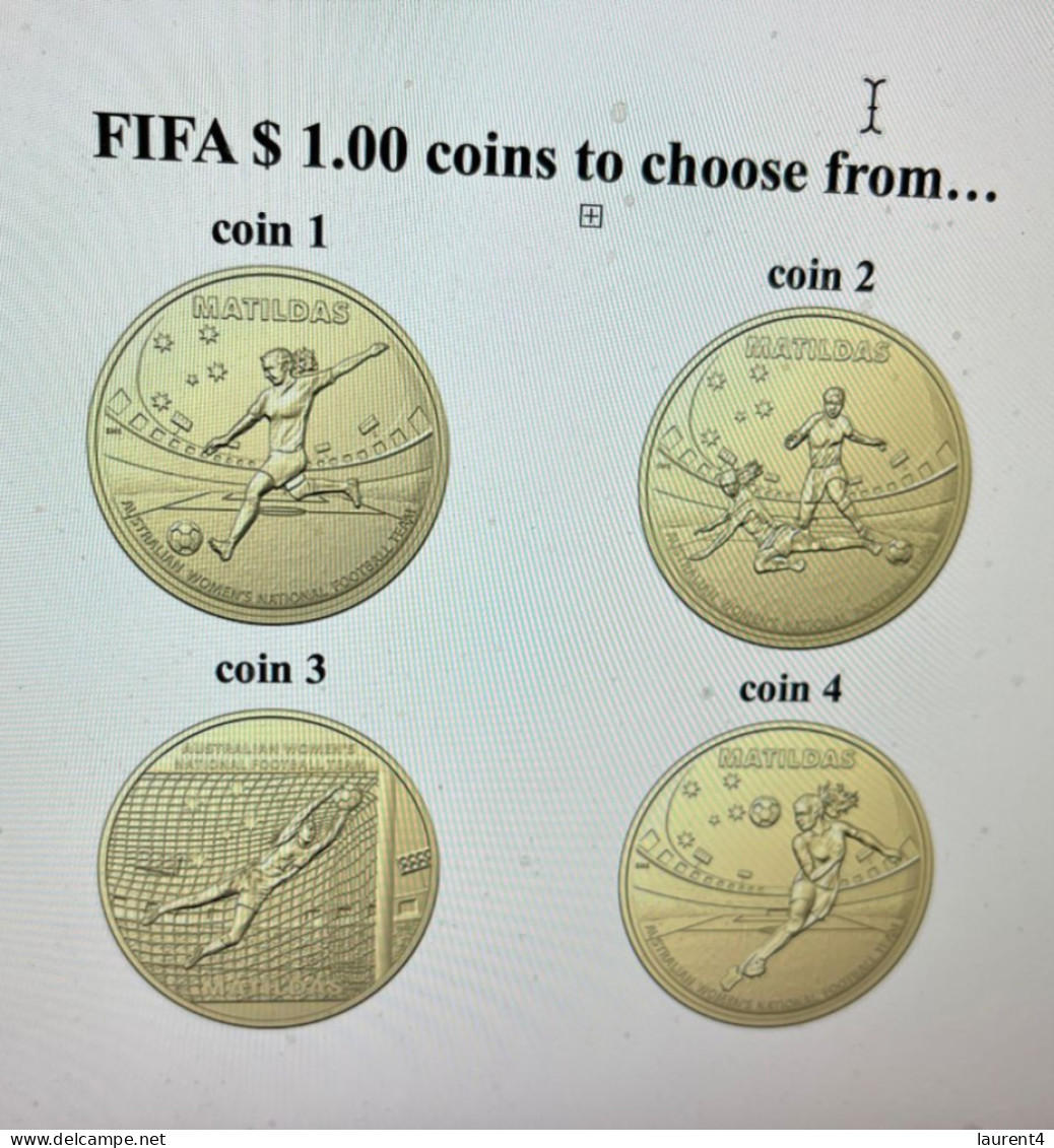 7-8-2023 (1 T 44) FIFA Women's Football World Cup Match 51 (stamp + $ 1.00 Coin) Netherlands (2) V South Africa (0) - Dollar