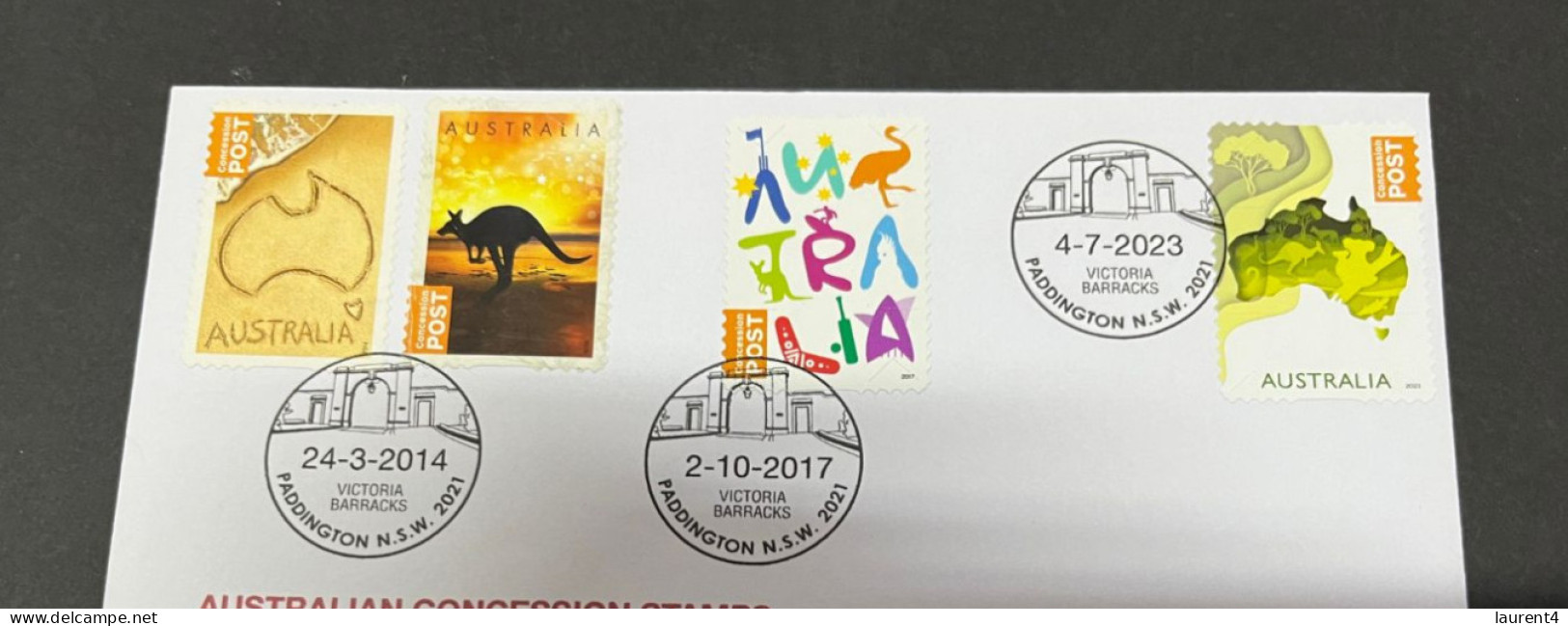 5-7-2023 (1 S 22) NEW Australia Post Concession Stamp (released 4th July 2023) With 2 X 2014 + 1 X 2017 Stamp - Covers & Documents