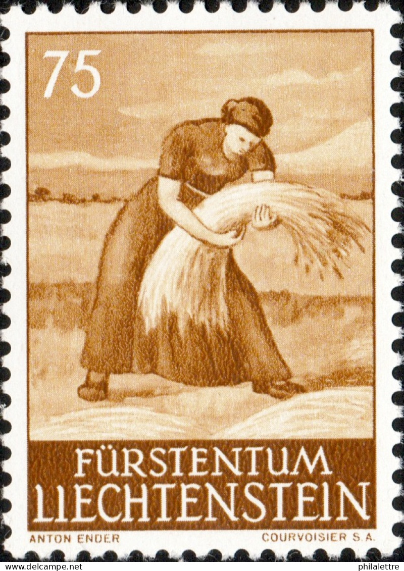 LIECHTENSTEIN - 1960 - Mi.395 75rp Brown-ochre - Mint** - Unused Stamps