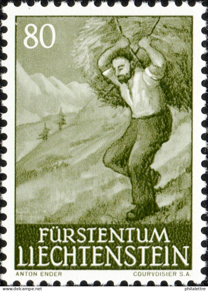 LIECHTENSTEIN - 1961 - Mi.411 80rp Blackish Olive - Mint** - Unused Stamps