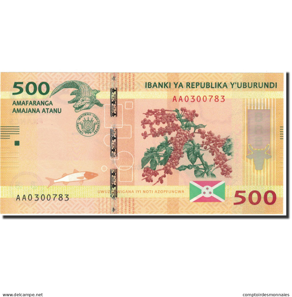 Billet, Burundi, 500 Francs, 2015, 2015.01.15, KM:New, NEUF - Burundi