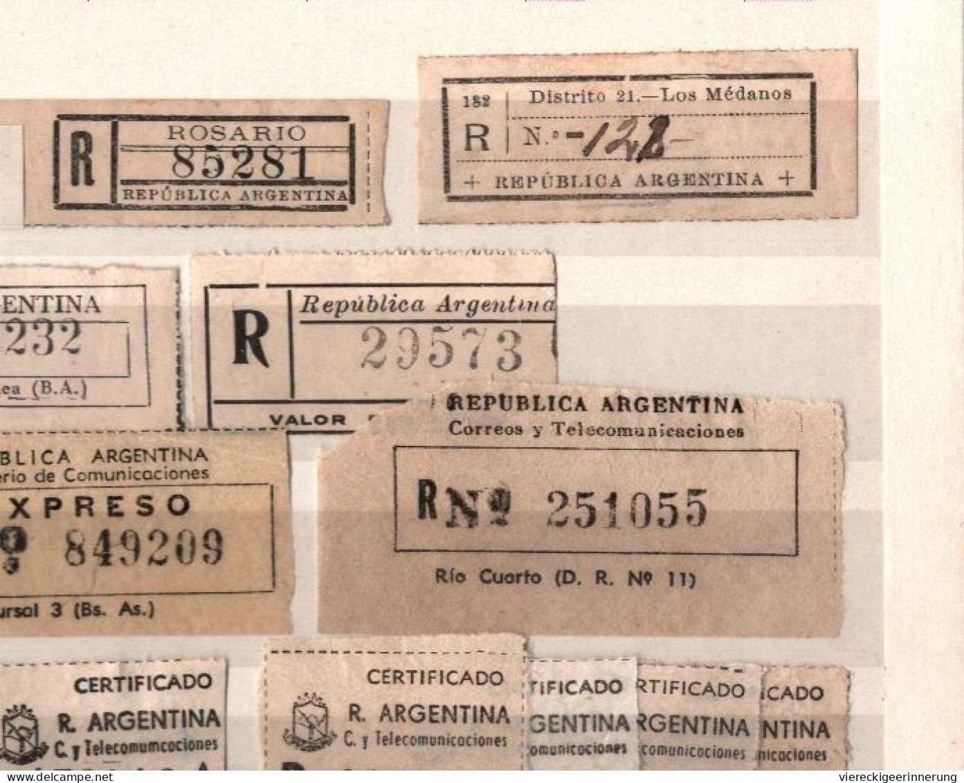 ! 1 Steckkarte Mit über 100 R-Zetteln Aus Argentinien, Argentina, Einschreibzettel, Reco Label - Other & Unclassified