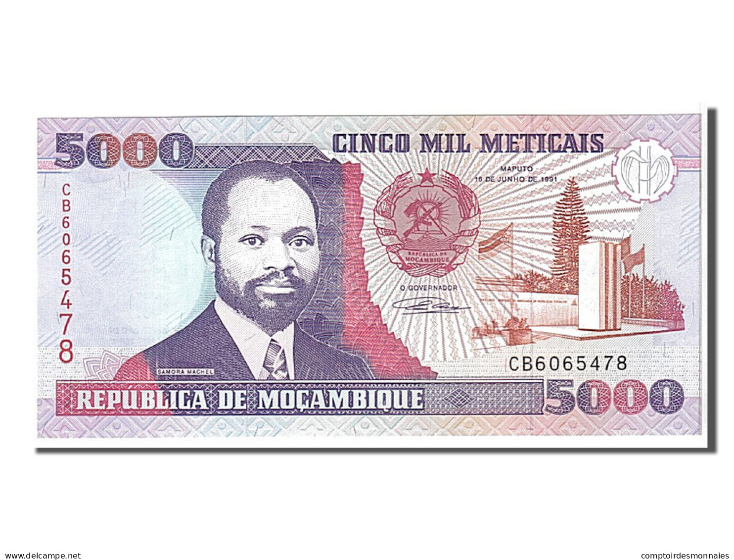 Billet, Mozambique, 5000 Meticais, 1991, KM:136, NEUF - Mozambique