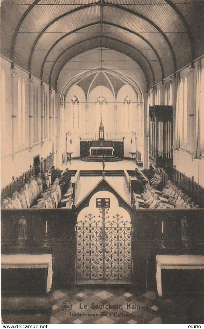 ***   BELGIQUE HAINAUt ***   SAULCHOIR KAIN  Intérieur De L'église Timbrée TTB  - Tournai