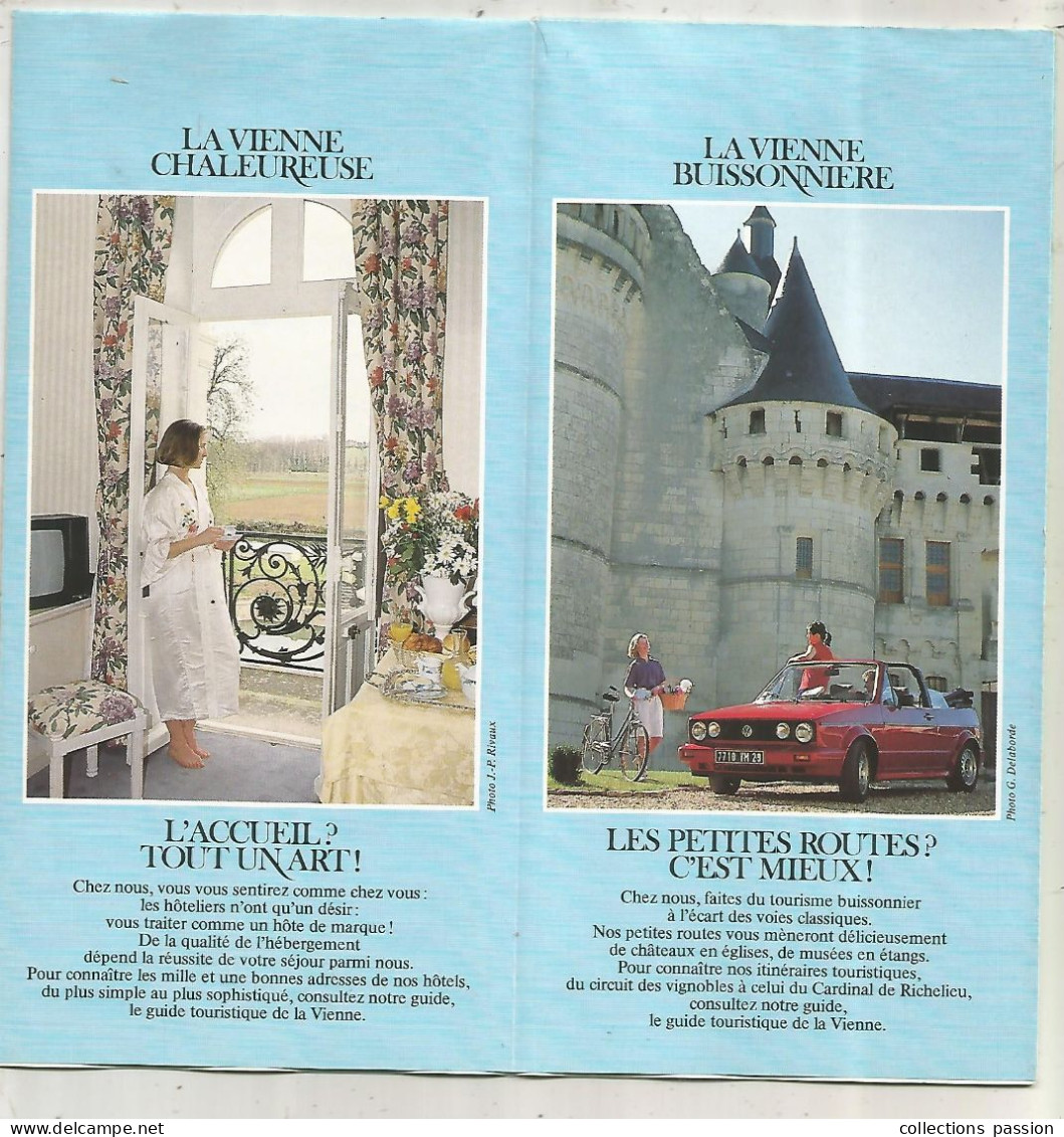 Dépliant Touristique, LA VIENNE, Carte Touristique, 48 Pages, Frais Fr 2.45 E - Tourism Brochures