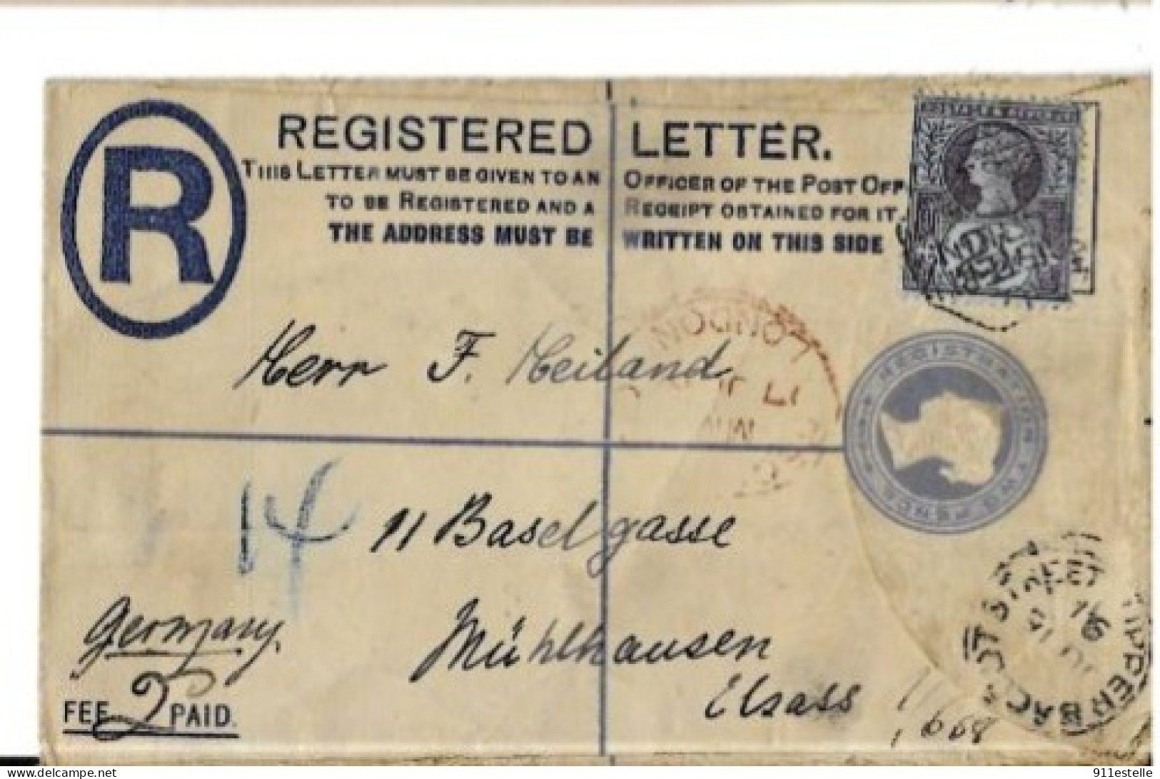 REGISTERED LETTER 1894 MULHAUSEN - Storia Postale