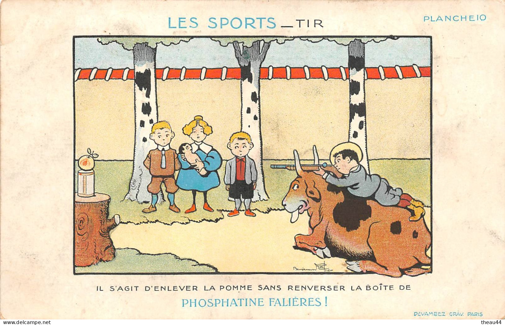 ¤¤  -  L'Illustrateur " Benjamin  RABIER "  -  Les Sports " TIR "  -  Publicité " Phosphatine FALIERES "   -   ¤¤ - Rabier, B.