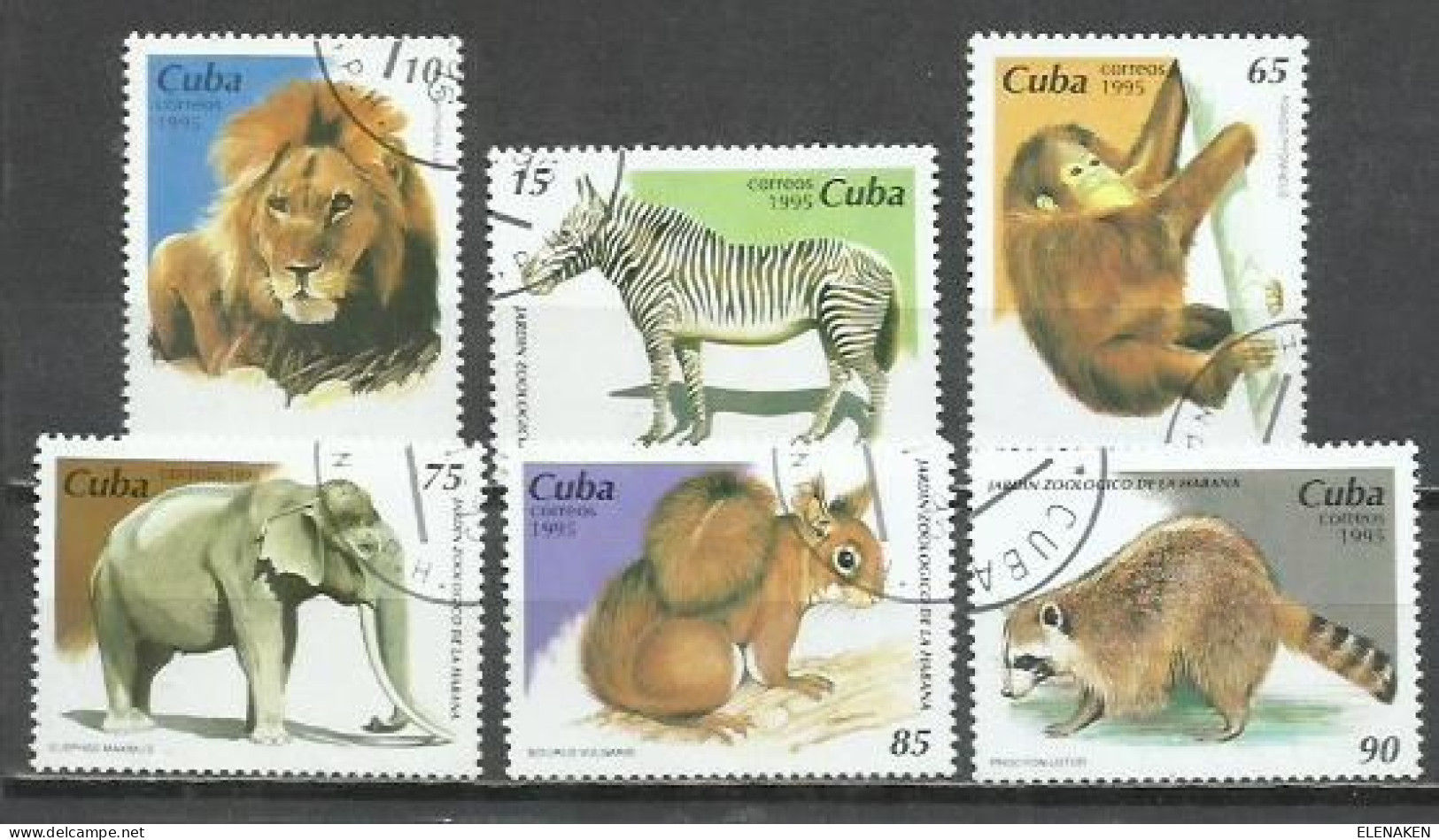 6200H-SERIE COMPLETA ANIMALES SALVAJES FAUNA CUBA 1995 Nº 3498/3503 TEMÁTICOS BONITOS CONMEMORATIVOS - Gebraucht