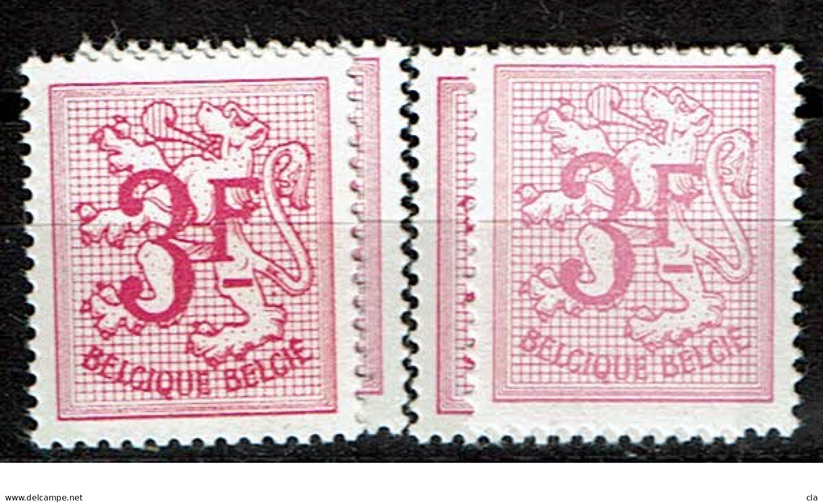 1545 + A  **  X 2  Les 2 Nuances - 1977-1985 Cijfer Op De Leeuw