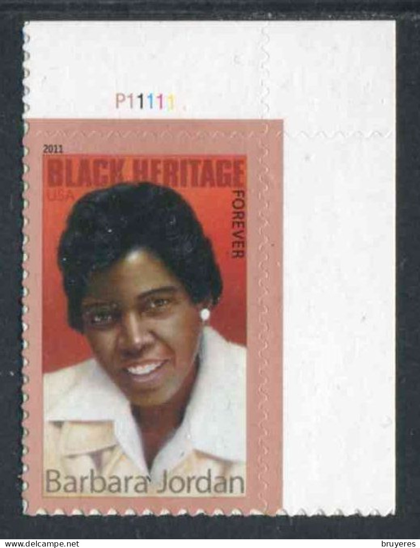 TIMBRE** De 2011 Adhésif Des ETATS-UNIS En Coin De Feuille "BARBARA JORDAN Joueusevde Tennis Américaine" - Ongebruikt