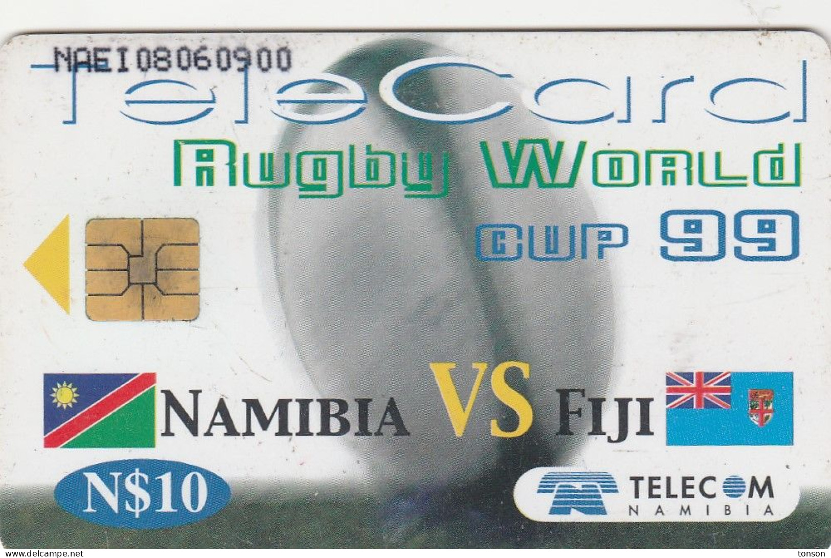 Namibia, NMB-123, 1999 Rugby World Cup, Namibia Vs Fiji, 2 Scans. - Namibië