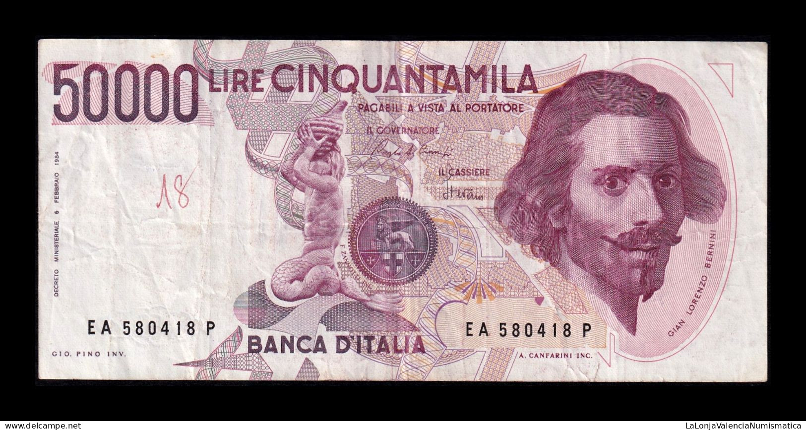 Italia Italy 50000 Lire 1984 Pick 113a Bc/Mbc F/Vf - 50.000 Lire